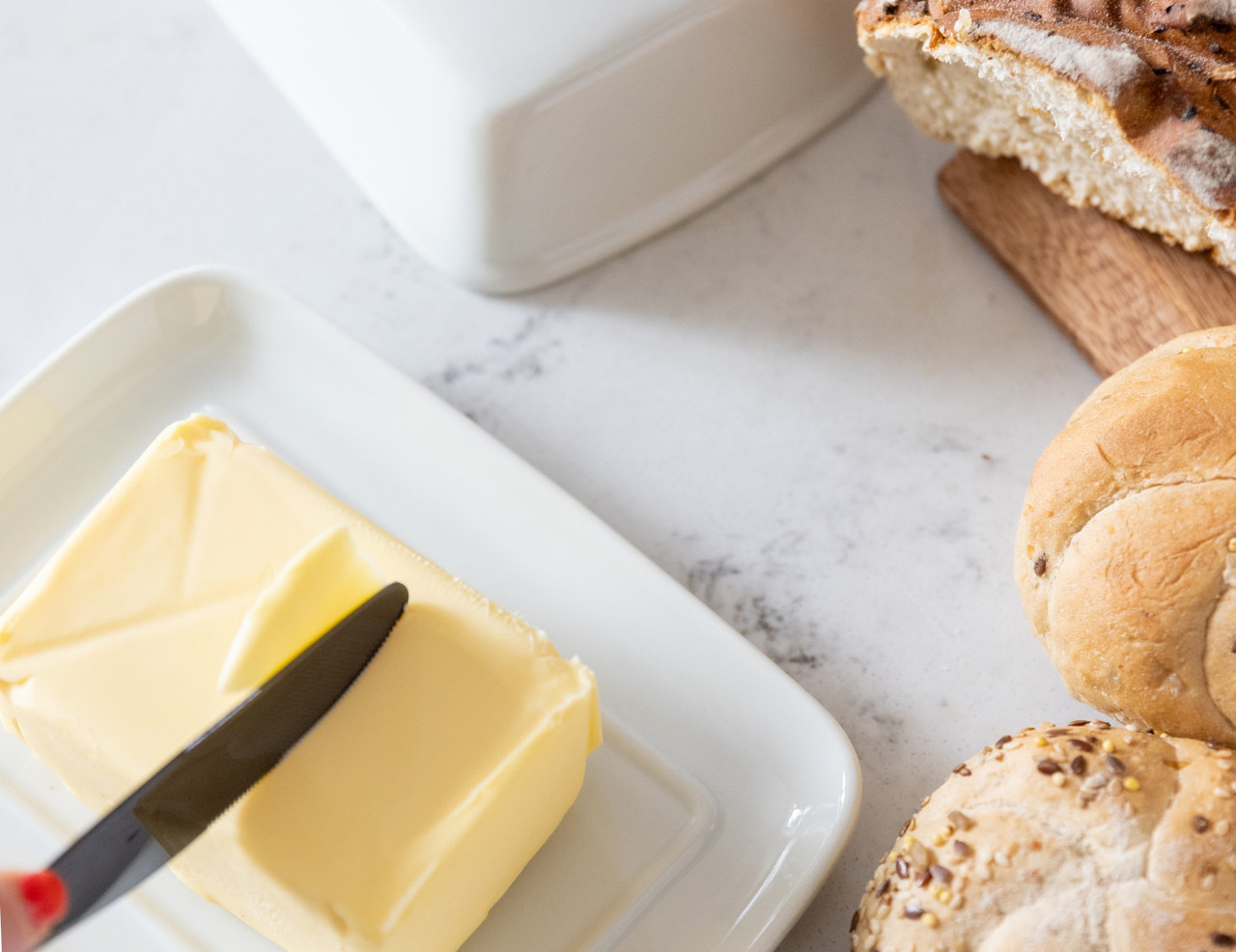 doza na maslo KitchenCraft bila porcelanova